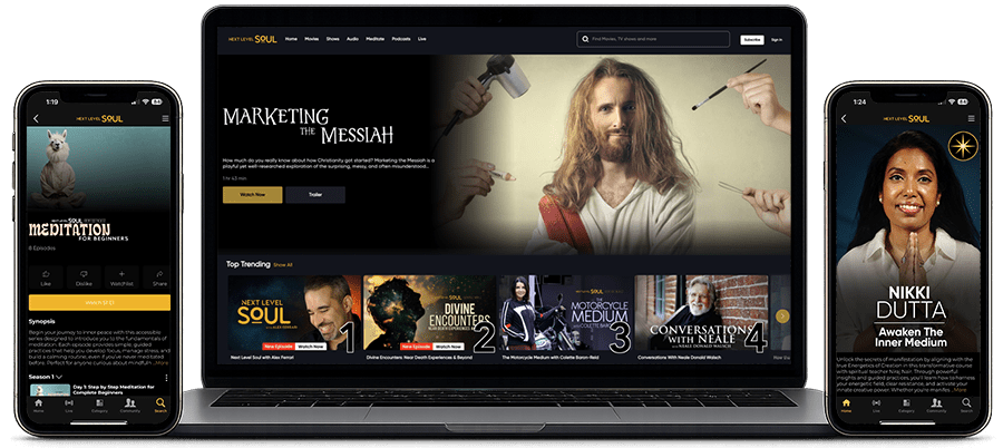 Next Level Soul TV shown on a television, tablet and phone