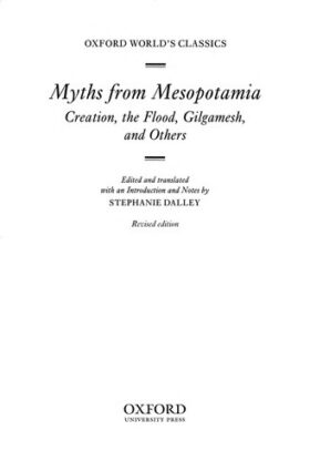 Cover of Myths from Mesopotamia by Stephanie Dalley