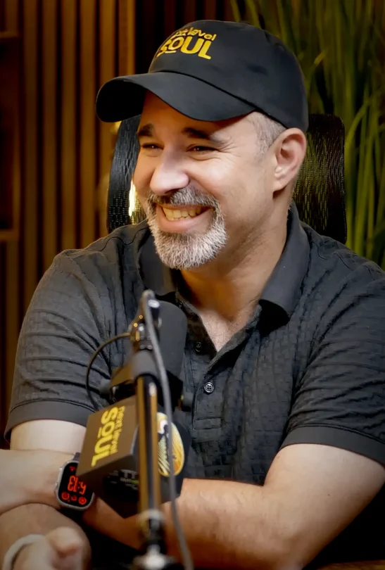 Alex Ferrari, founder and host of Next Level Soul, in the podcast studio