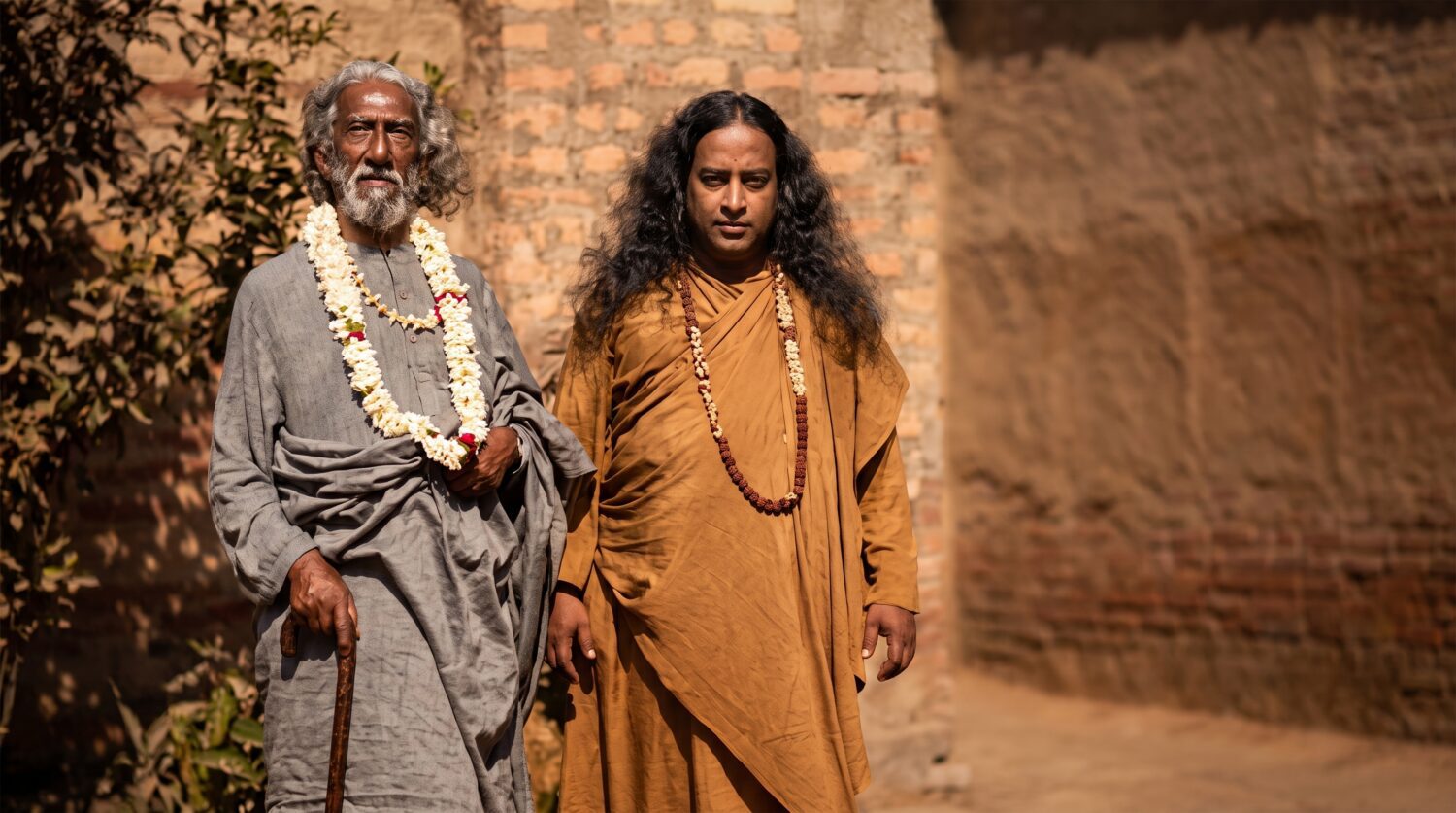 Sri Yukteswar with his disciple Paramahansa Yogananda