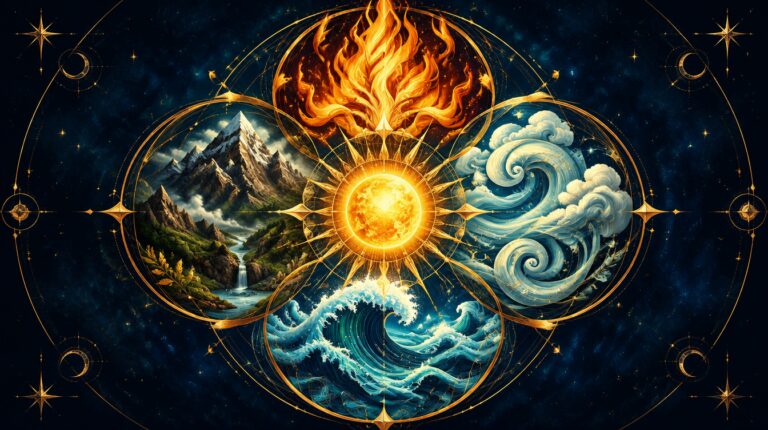 The Four Elements of Nature: Earth, Air, Fire and Water